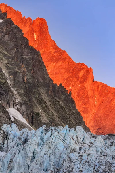 Δες Argentiere Παγετώνα Chamonix Mont Blanc Massif Άλπεις Γαλλία — Φωτογραφία Αρχείου
