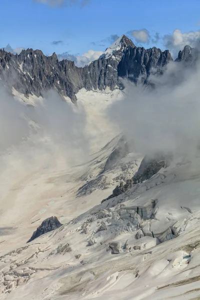 Glacier Des Rognons Vista Grands Montets 3275M França — Fotografia de Stock