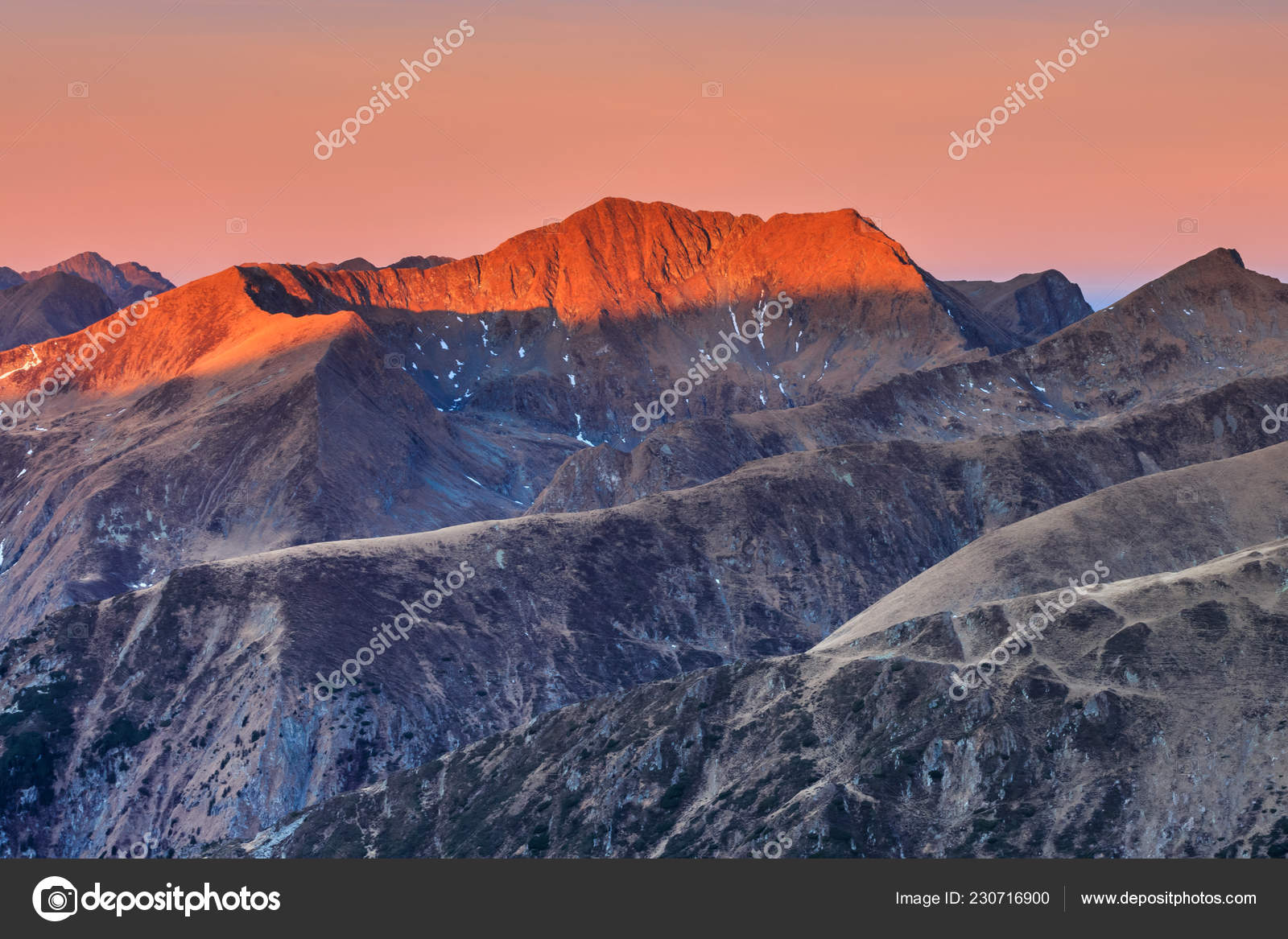 Mountain Landscape Fagaras Mountains Romania Left Moldoveanu Peak 2544 Stock Photo C Porojnicu 230716900