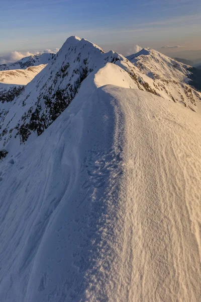 Pic Moldave Hiver Montagnes Fagaras Roumanie — Photo