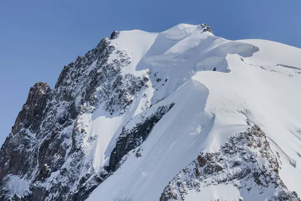 Vista Dos Alpes Montanha Aiguille Midi Maciço Mont Blanc França — Fotografia de Stock