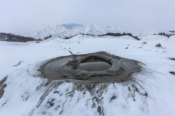 Mud Volcanoes Winter Location Berca Buzau Romania — Stock Photo, Image