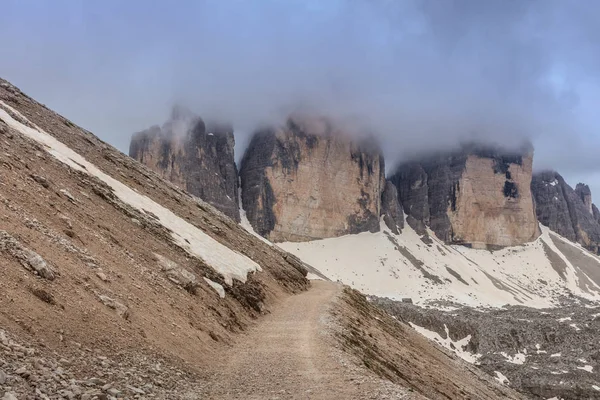 Tre Cime Lavaredo Atardecer Alpes Dolomitas Italia —  Fotos de Stock