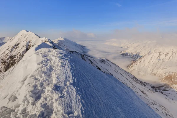 Picco Moldoveanu Inverno Montagne Fagaras Romania — Foto Stock