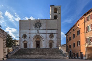 Santa Maria Assunta Piazza del Popolo Todi, Umbria, İtalya için üzerinde Gotik Katedrali