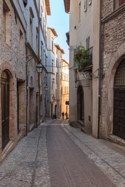 Medeltida Klev Gatan Den Italienska Kullen Staden Spoleto — Stockfoto