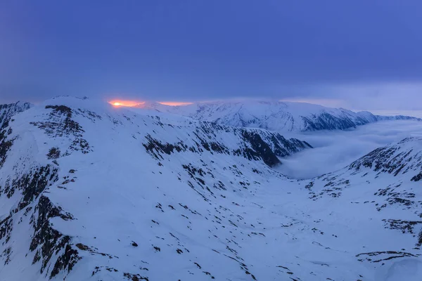 Antes Nascer Sol Nas Montanhas Fagaras Roménia — Fotografia de Stock