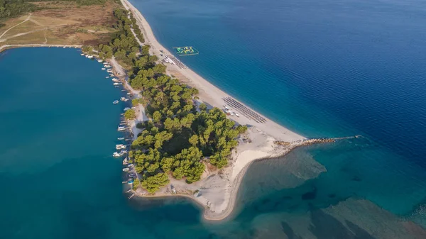 Letecký Pohled Glarokavos Pláže Poloostrově Kassandra Chalkidiki Řecko — Stock fotografie