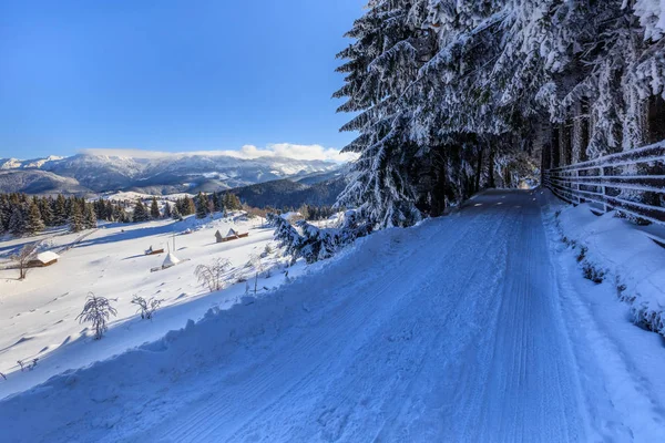 Paysage Montagne Hiver Bucegi Mountains Roumanie — Photo