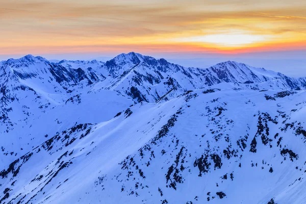 Krásný Západ Slunce Pohoří Fagaras Rumunsko — Stock fotografie