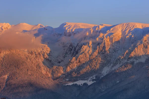 Горный Пейзаж Зимой Горы Бучеджи Румыния — стоковое фото