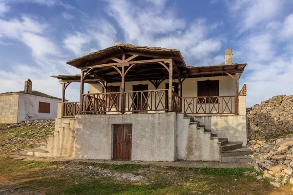 Antigua Casa Pueblo Kastro Isla Tasos Macedonia Oriental Tracia Grecia — Foto de Stock