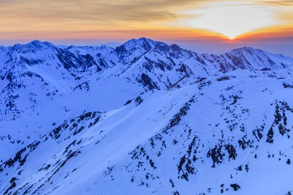 Krásný Západ Slunce Pohoří Fagaras Rumunsko — Stock fotografie