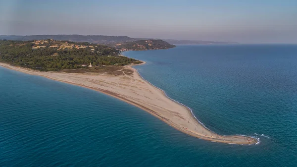 Spiaggia Possidi Capo Sulla Penisola Kasandra Grecia Vista Aerea — Foto Stock