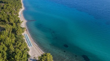 Kriopigi plaj. Kassandra Halkidiki Yarımadası, Yunanistan