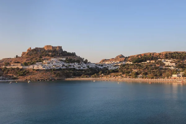 Kasteel van Lindos en village, Griekenland — Stockfoto