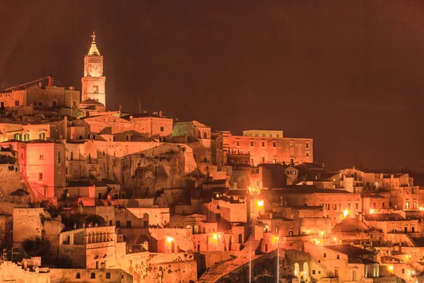 Sassi di Matera at night. Italy — Stock Photo, Image