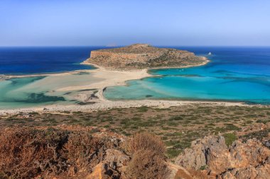 Balos lagün ve Gramvousa ada Hania Crete.