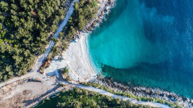 Mermer beach (Saliara beach). Thassos Island, Yunanistan