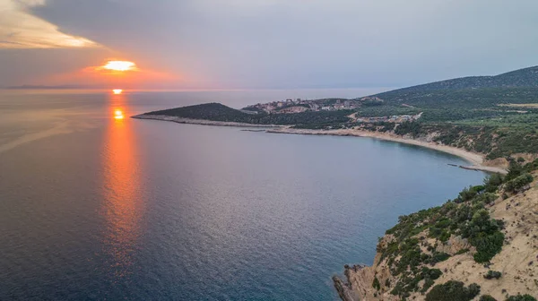 Prachtige Zonsondergang Het Eiland Thassos Griekenland — Stockfoto