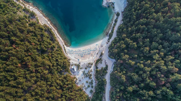 Flygfoto Över Stranden Porto Vathy Marble Thassos Grekland — Stockfoto