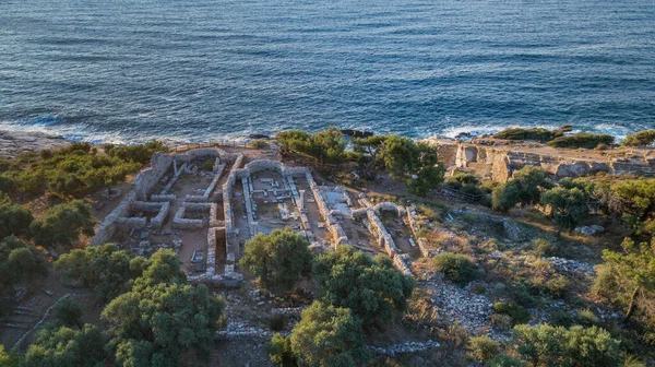 Ruïnes Van Het Oude Dorp Archeologische Site Van Aliki Thassos — Stockfoto