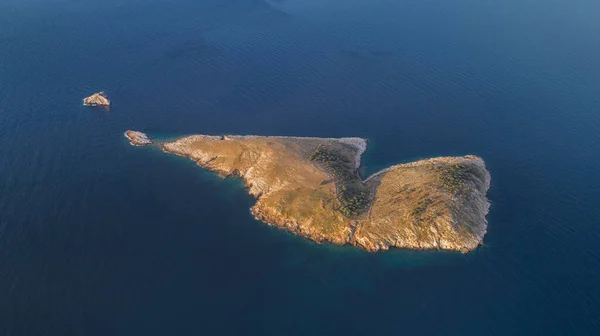 Vista Aérea Ilha Panagia Thassos Grécia — Fotografia de Stock