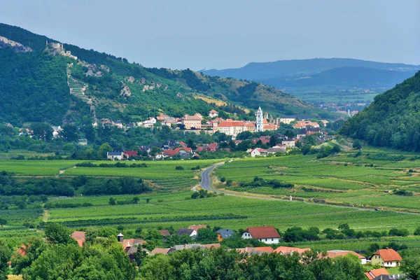 Wachau Austria June 2015 Castle City Durnstein Vineyards Wachau Fall — Stock Photo, Image