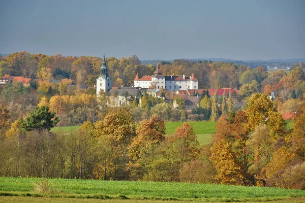 Castle Church Dobersberg Lower Austria Fall — Stock Photo, Image