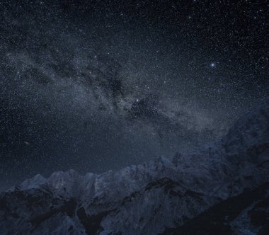 Avusturya 'daki Gesause Ulusal Parkı' ndaki Hochtor dağlarının üzerinden Samanyolu 'nun Yıldızları