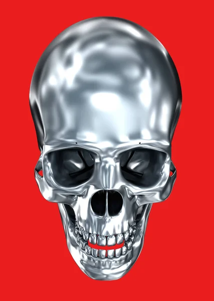 金属人間の頭蓋骨 イラストレーション — ストック写真