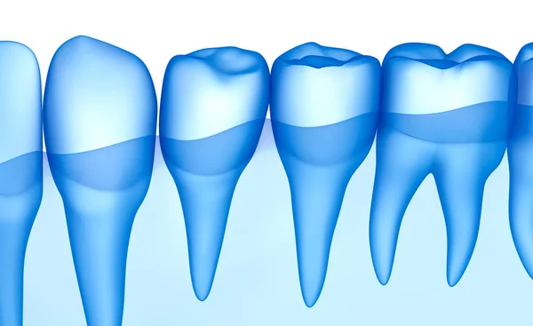 Transparent Tänder Scan Röntgen Visa Illustration — Stockfoto