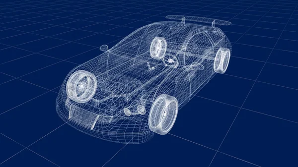 Conception Voiture Transparente Modèle Fil Illustration Propre Conception Voiture — Photo