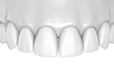 Büyük insan sakızı ve dişleri. Tıbbi olarak doğru diş 3D illüstrasyon