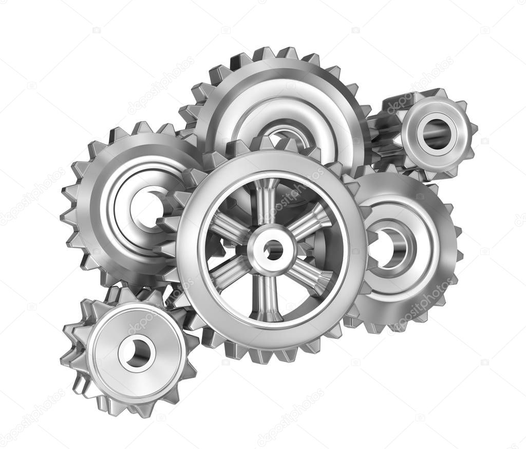 Gears concept icon, 3D illustration on white