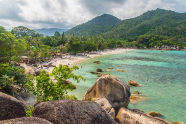 Koh Samui Adası Tayland Gümüş plaj veya Crystal bay plaj görünümü