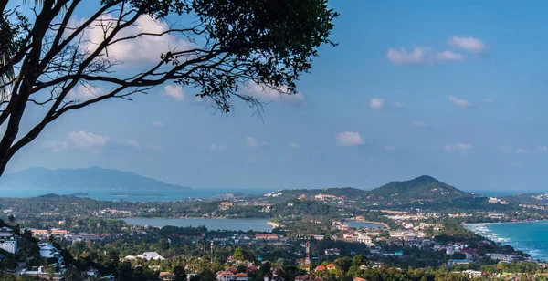 Samui Chaweng Beach Uitzicht Vanaf Hill Thailand — Stockfoto