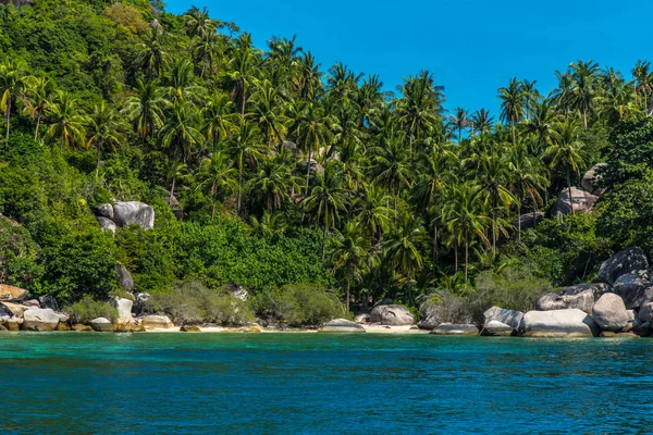 Koh Tao Island Belas Pedras Praia Selvagem Tailândia — Fotografia de Stock