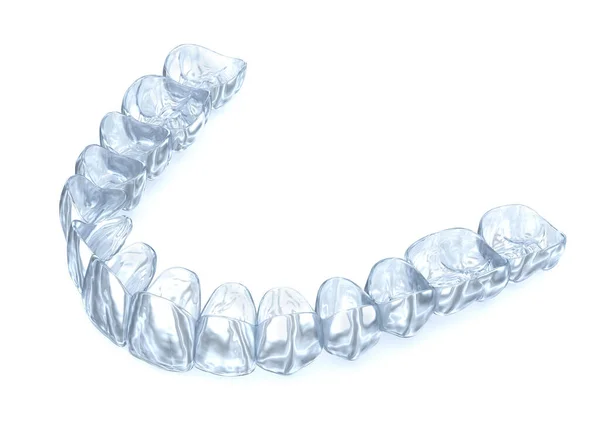 Invisalign Aparat Ortodontyczny Lub Niewidoczny Aparat Ortodontyczny Białym Medycznie Dokładna — Zdjęcie stockowe