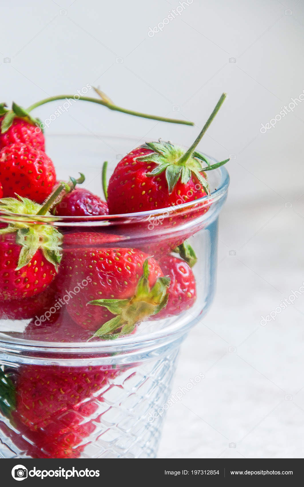 Strawberries in a glass cup