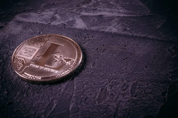 Sikke Litcoin Ltc kopya alanı bir beton zemin üzerine
