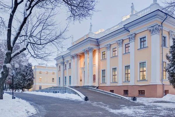 Mezník Gomel v zimě Rumyantsev Palace — Stock fotografie