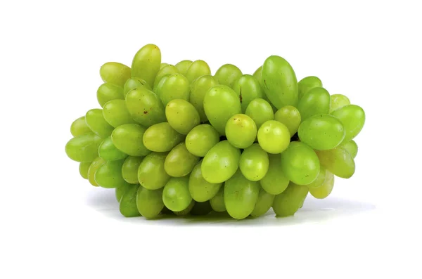 白の背景に隔離された緑のブドウ — ストック写真