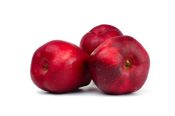 Färskt Rött Äpple Isolerad Vit Bakgrund — Stockfoto