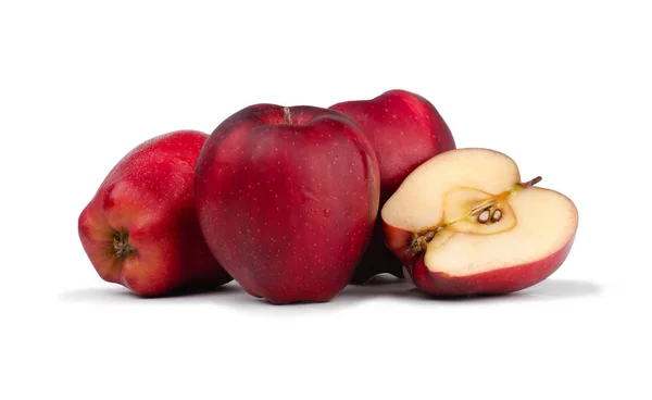 Świeże Czerwone Jabłko Odizolowane Białym Tle — Zdjęcie stockowe