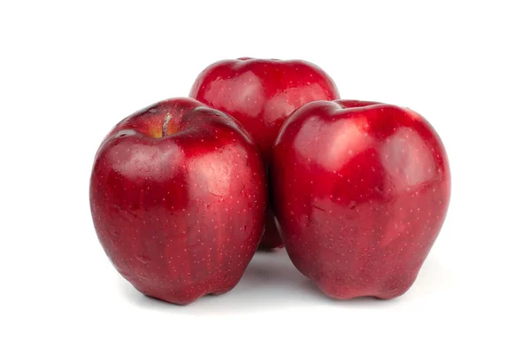 Pomme Rouge Fraîche Isolée Sur Fond Blanc — Photo