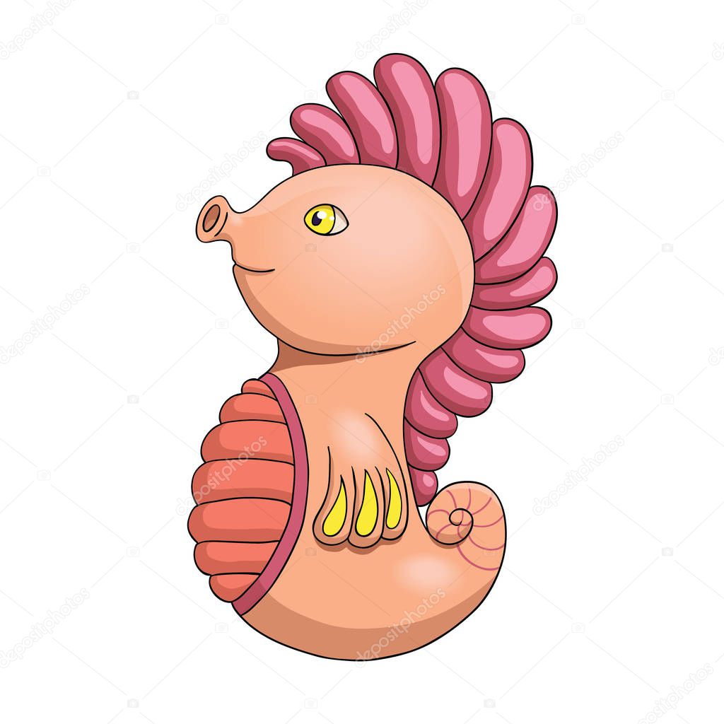 Cute Adorable Seahorse Cartoon Vector Illustration. Funny Animal