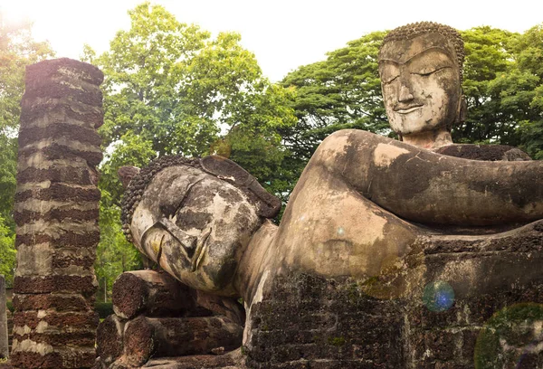 Buddha Kamphaengphet Historiska Park Nong Pong Distriktet Kamphaeng Phet Provinsen Royaltyfria Stockbilder