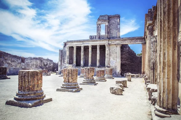 Ruínas Antiga Cidade Pompeia Perto Vulcão Vizúvio Pompeia Nápoles Itália — Fotografia de Stock