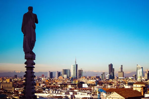 Panoramisch Uitzicht Van Milaan Zakelijke District Van Porto Nuovo Met — Stockfoto